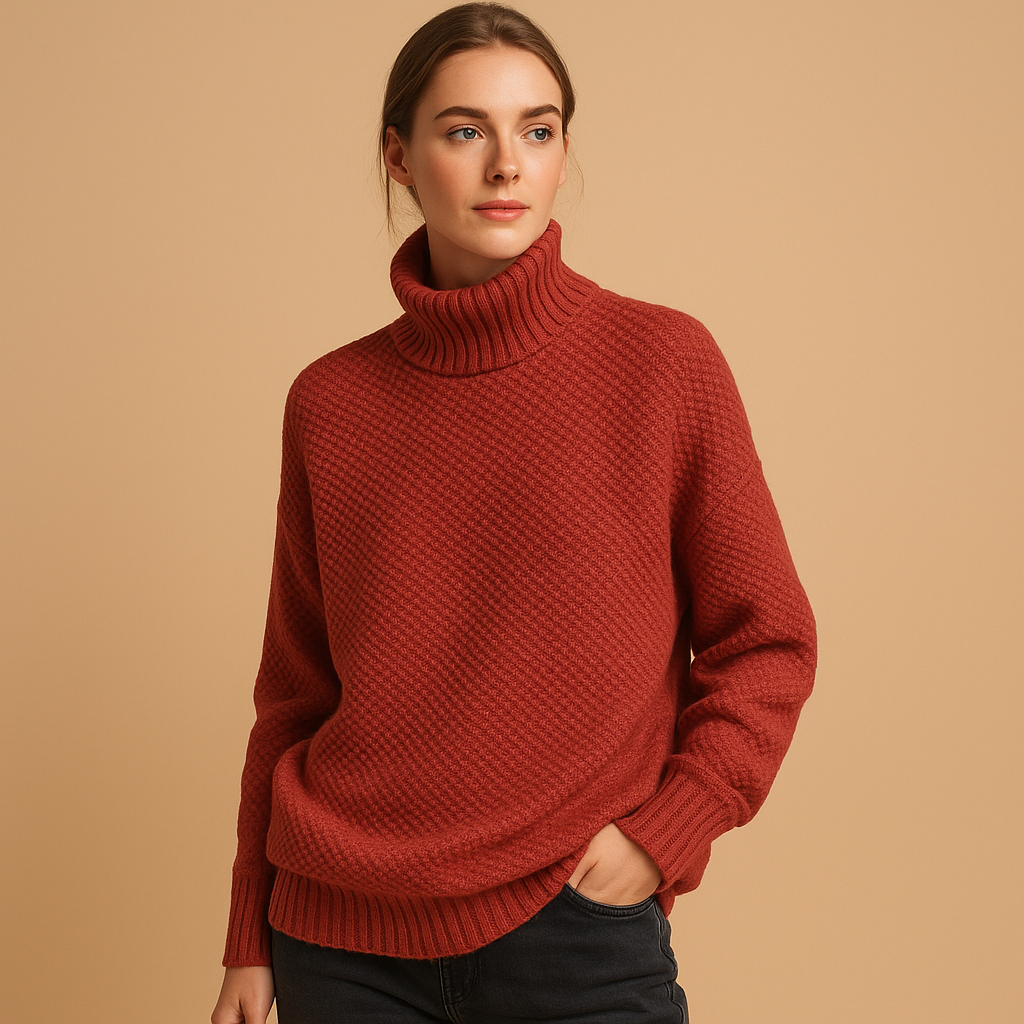 Knitted turtleneck sweater for women | Isla