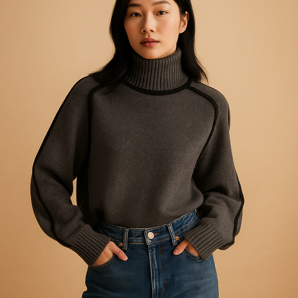 Knitted turtleneck sweater for women | Hazel
