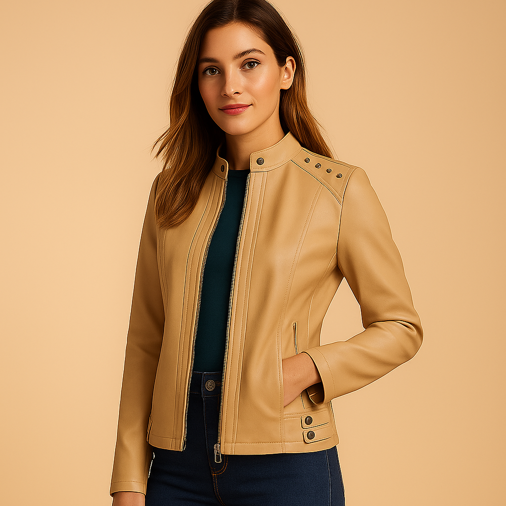 Biker jacket for women with edgy details | Vivian