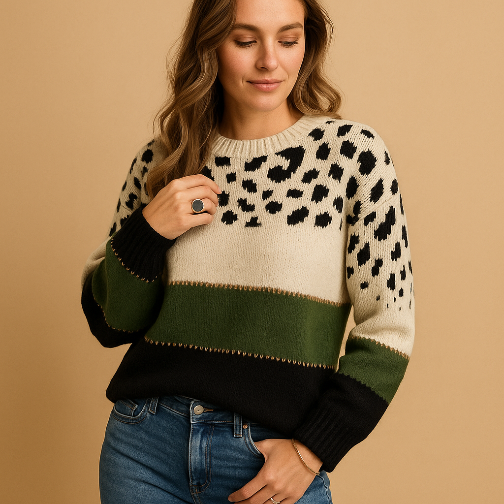 Leopard print sweater for women | Amira