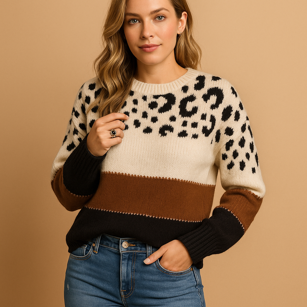 Leopard print sweater for women | Amira