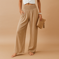Lightweight summer pants with elastic waist for women | Clara