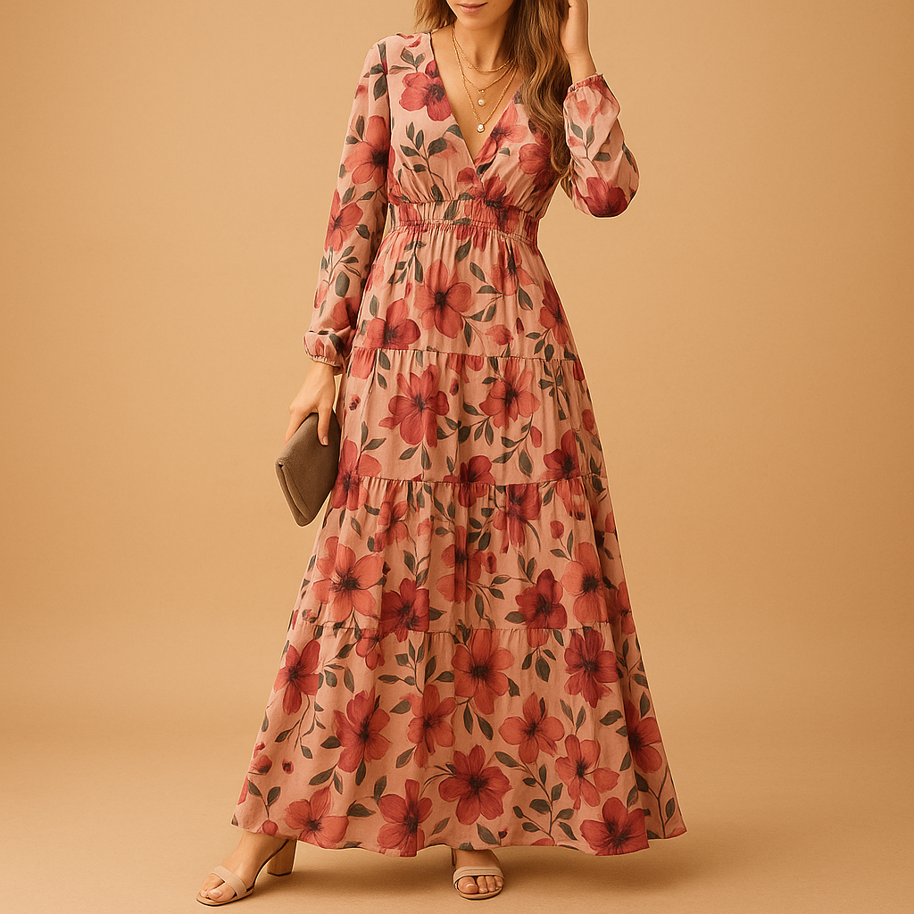 Long floral summer dress for women | Amara