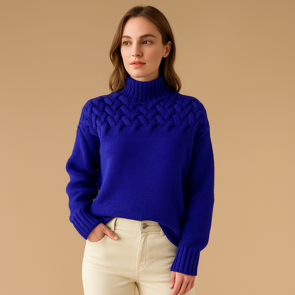 Long knitted turtleneck sweater for women | Hannah