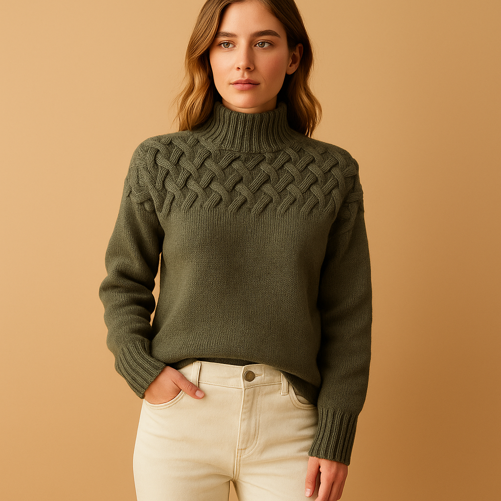 Long knitted turtleneck sweater for women | Hannah