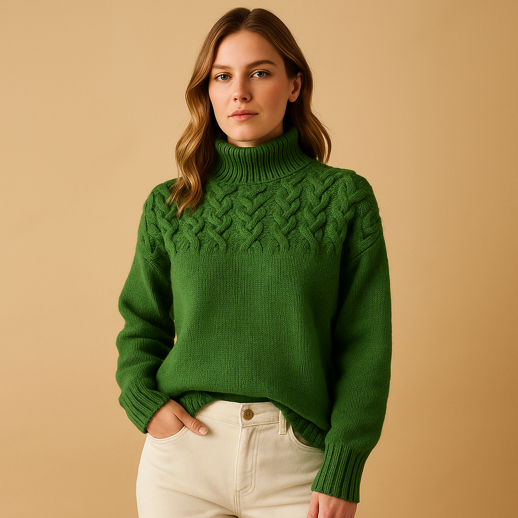 Long knitted turtleneck sweater for women | Hannah