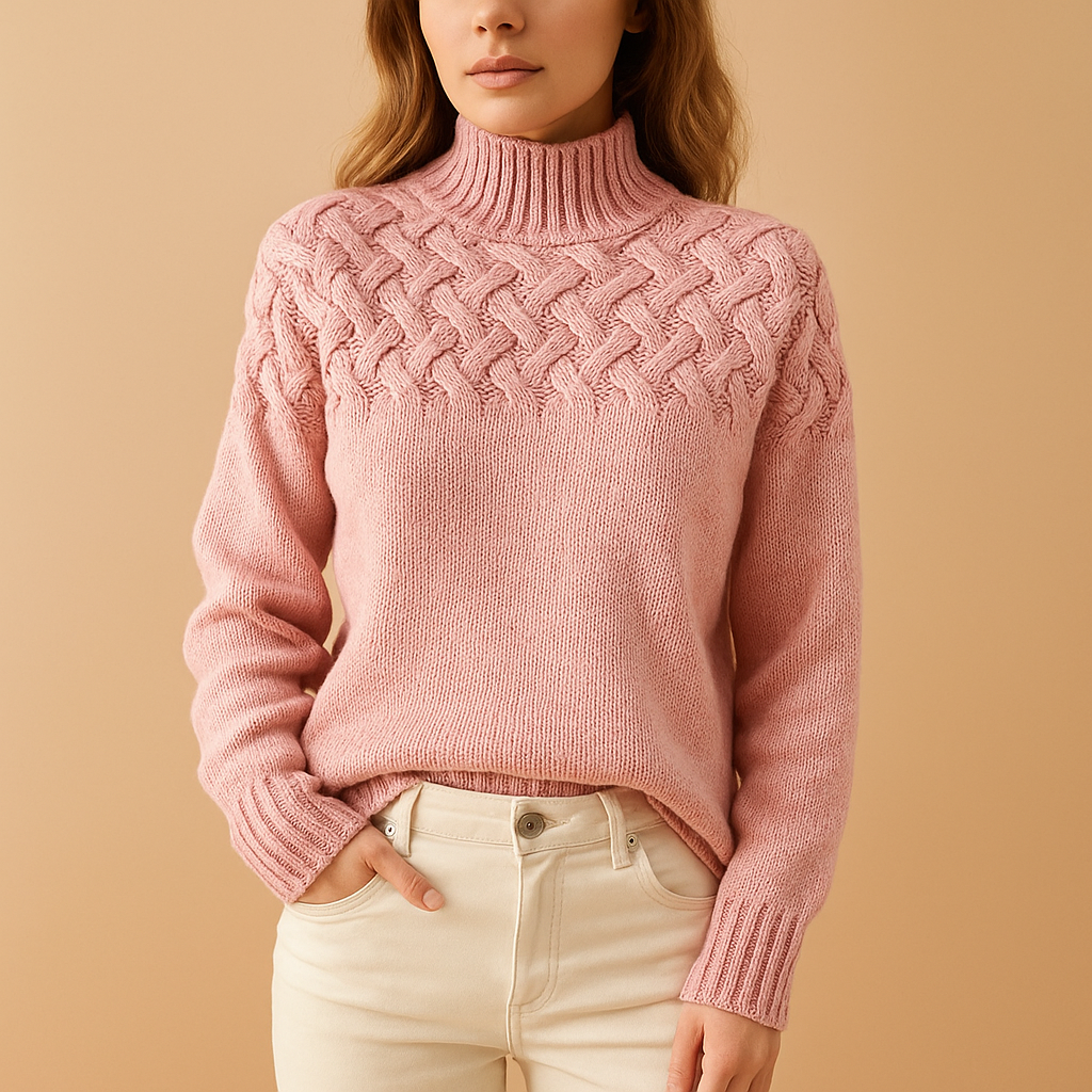 Long knitted turtleneck sweater for women | Hazel
