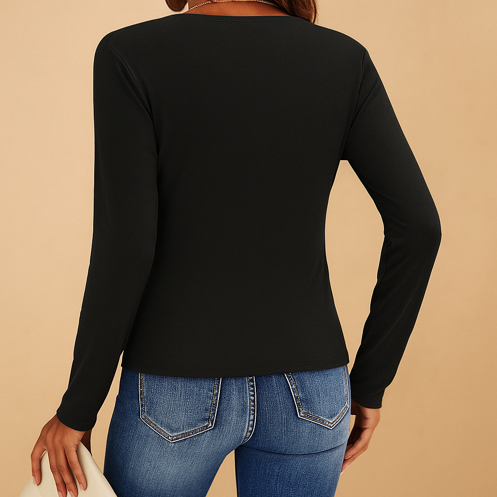 Long-sleeve V-neck shirt for women | Harper