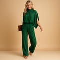 Long sleeve wide leg jumpsuit for women | Clara