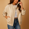 Long varsity-style jacket for women | Aurora