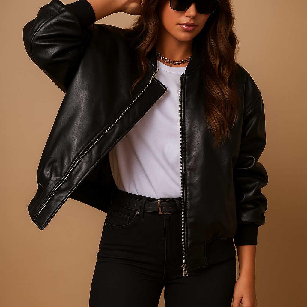 Long varsity-style jacket for women | Aurora