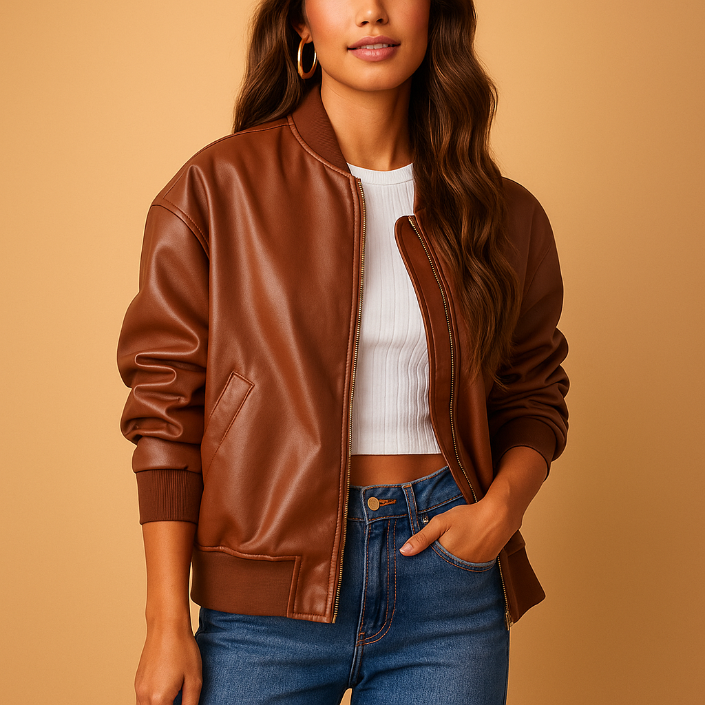 Long varsity-style jacket for women | Aurora