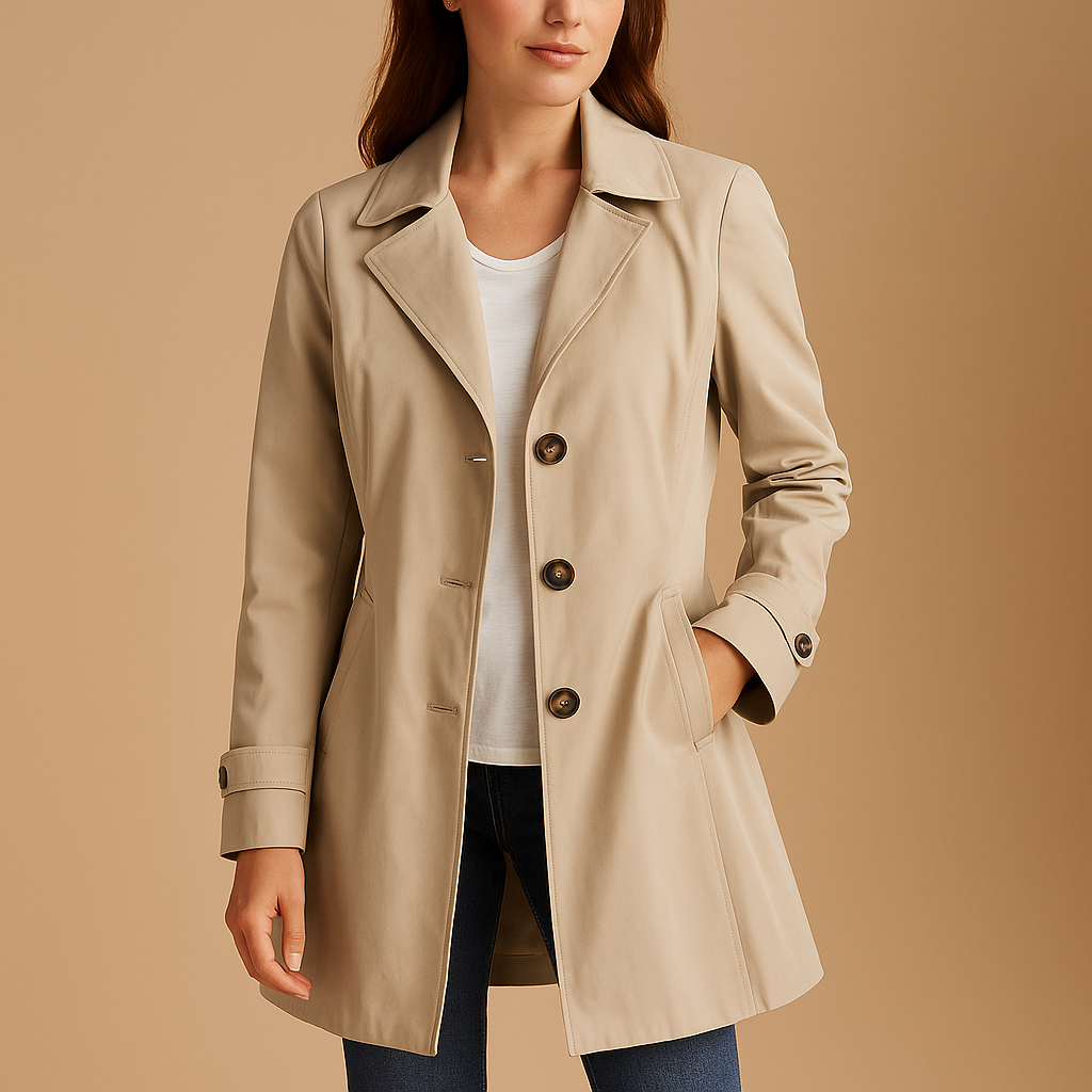 Long windproof raincoat for women | Harper