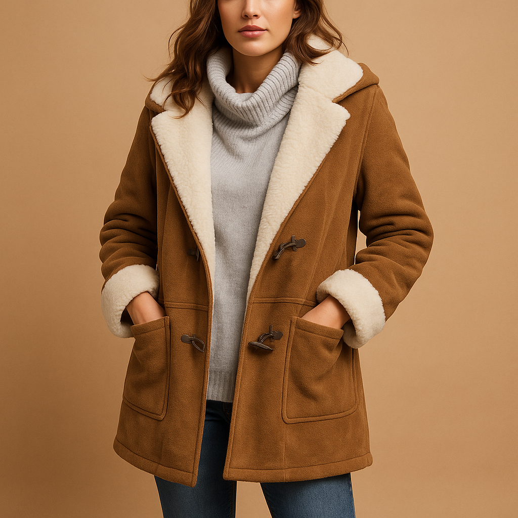 Long winter coat with hood for women | Hazel