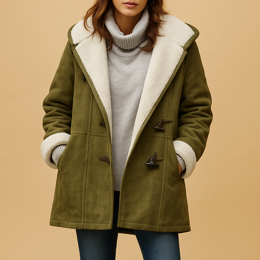 Long winter coat with hood for women | Hazel