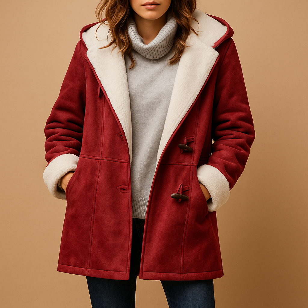 Long winter coat with hood for women | Hazel