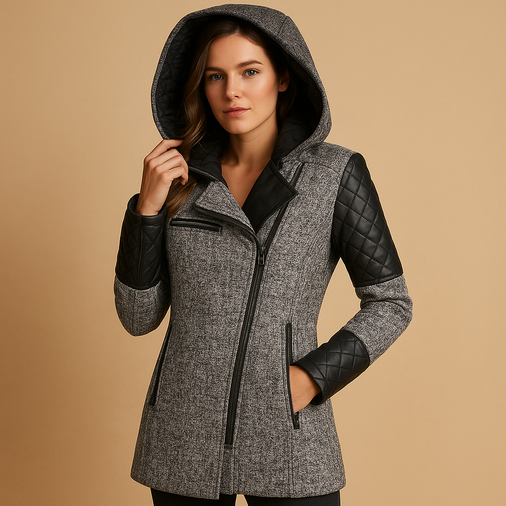Long winter coat with hood for women | Eleanor