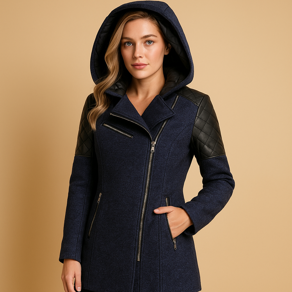 Long winter coat with hood for women | Eleanor