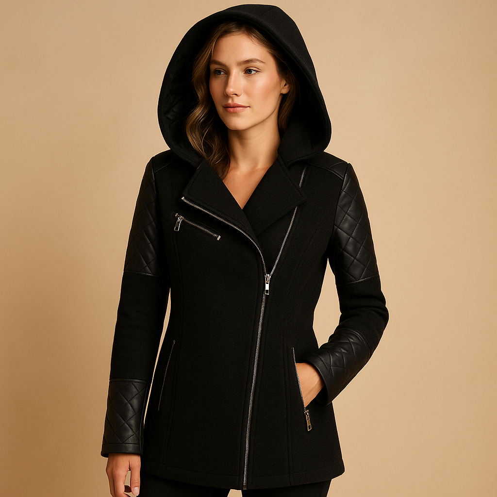Long winter coat with hood for women | Eleanor