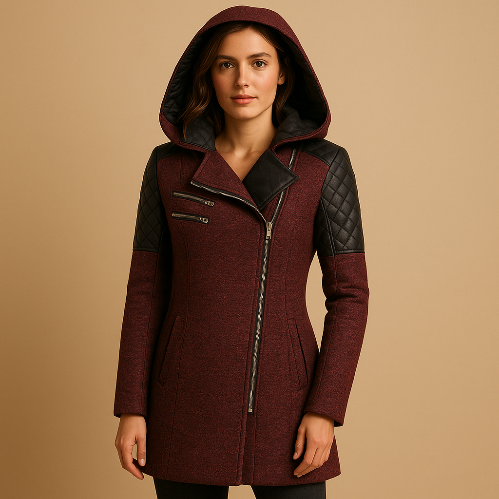Long winter coat with hood for women | Eleanor