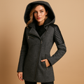 Long winter coat with hood for women | Eleanor