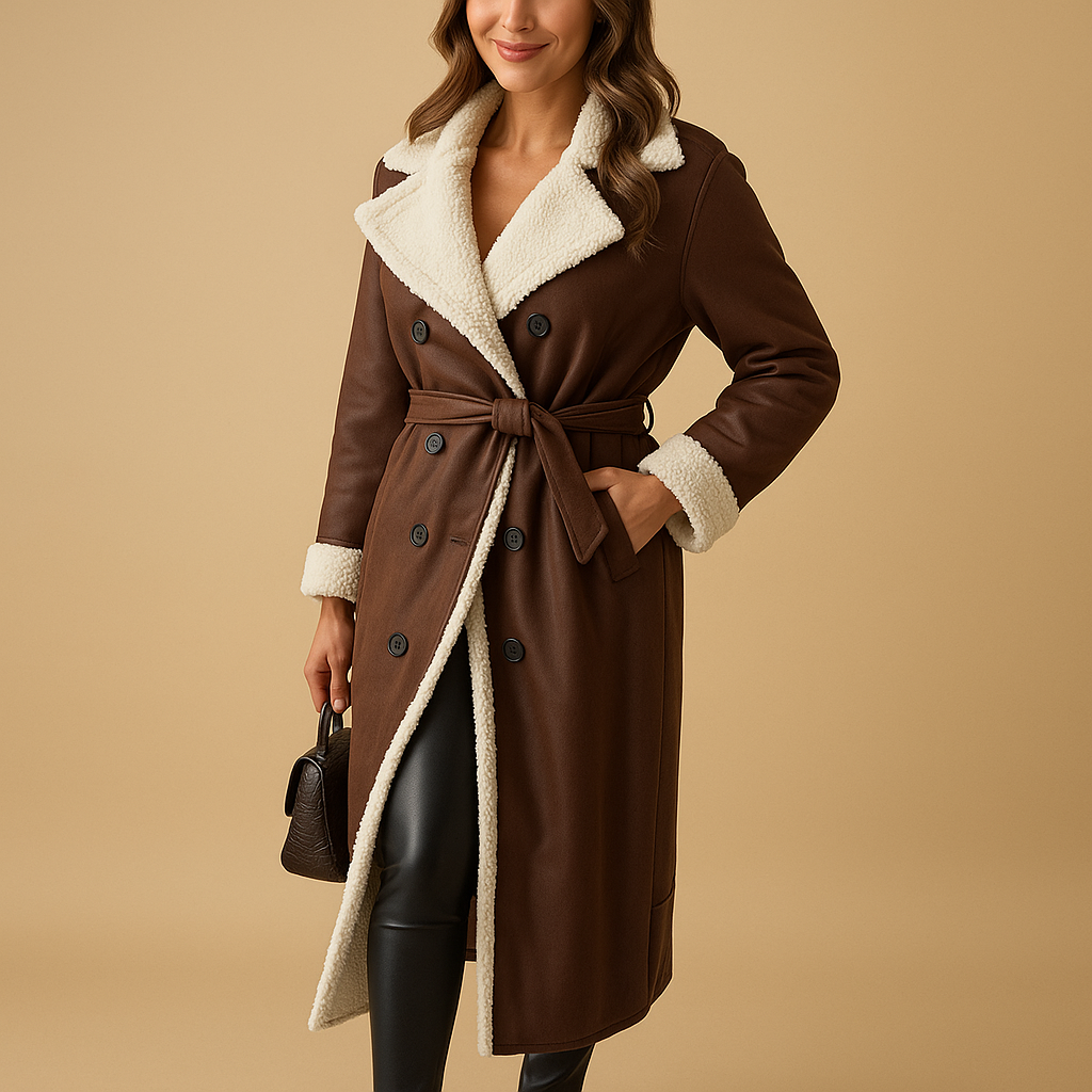 Long winter coat with quilted lining for women | Daphne