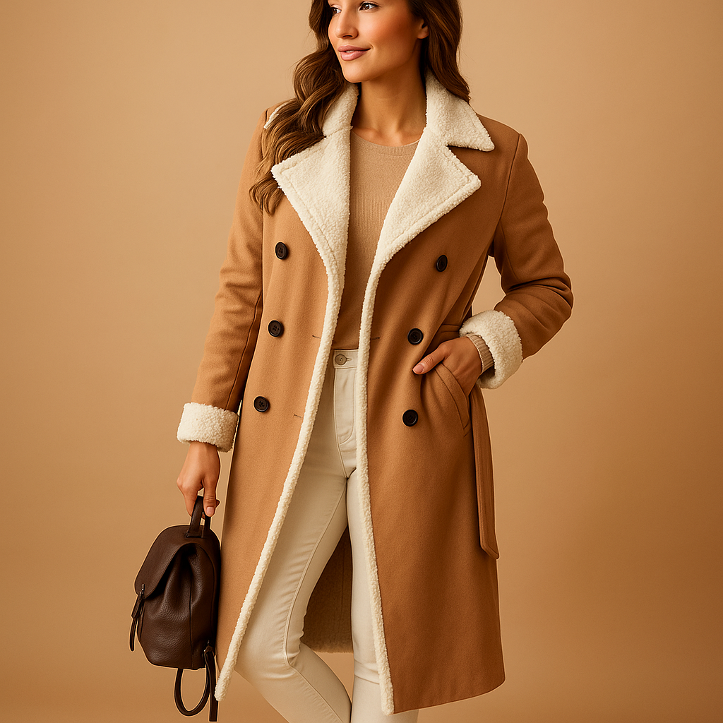 Long winter coat with quilted lining for women | Daphne