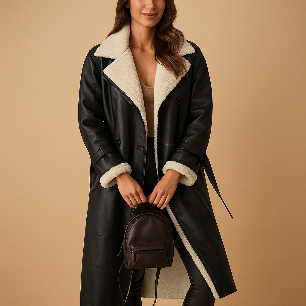 Long winter coat with quilted lining for women | Daphne