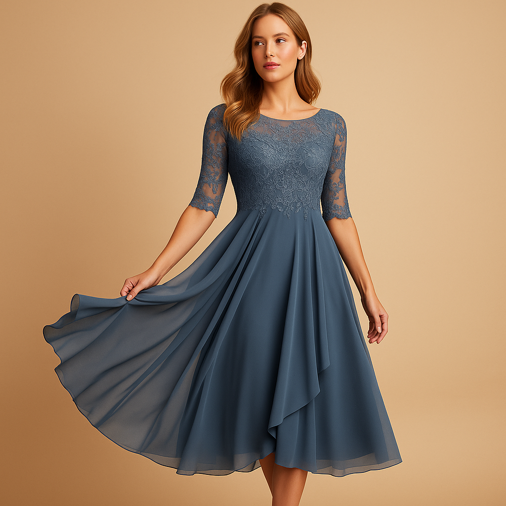 Midi dress with lace top for women | Clara