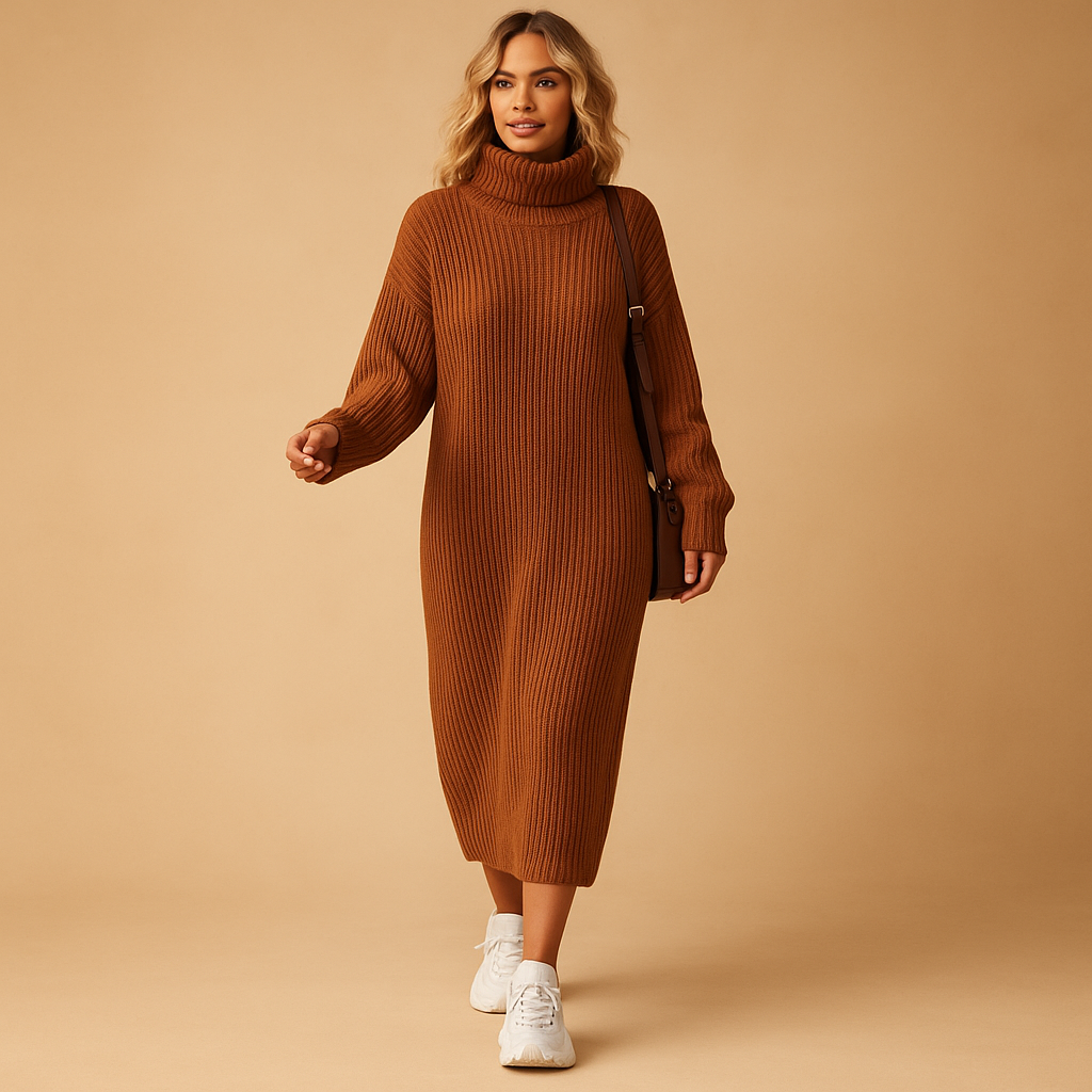 Oversized knitted sweater dress for women | Isla