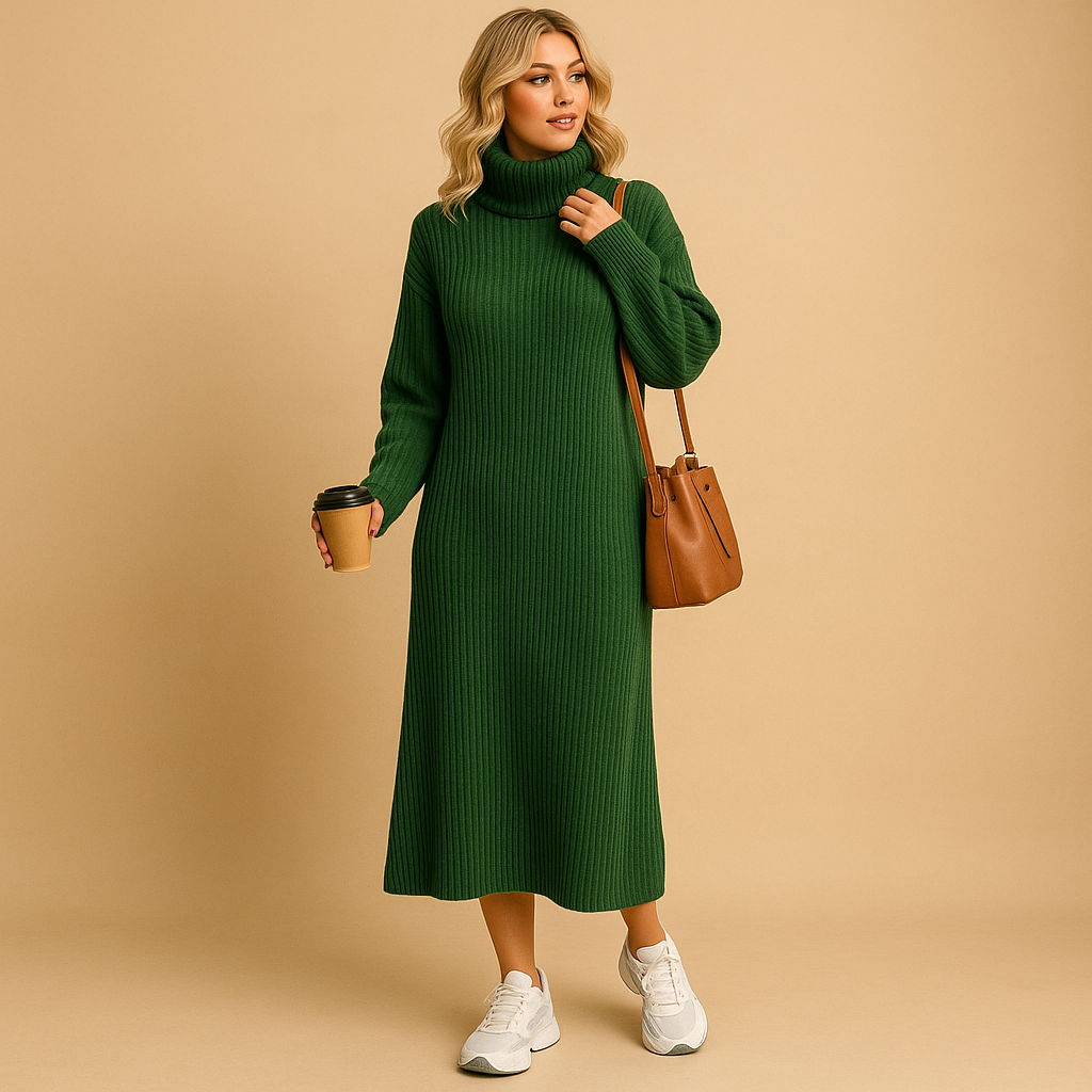 Oversized knitted sweater dress for women | Isla