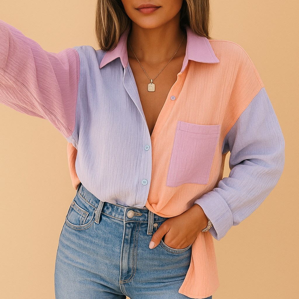 Patchwork blouse for women | Hazel