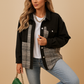 Plaid denim-look jacket for women | Iris