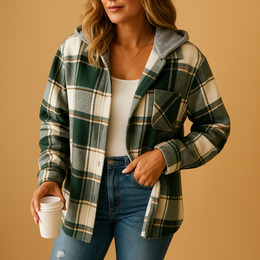 Plaid hooded coat for women | Grace