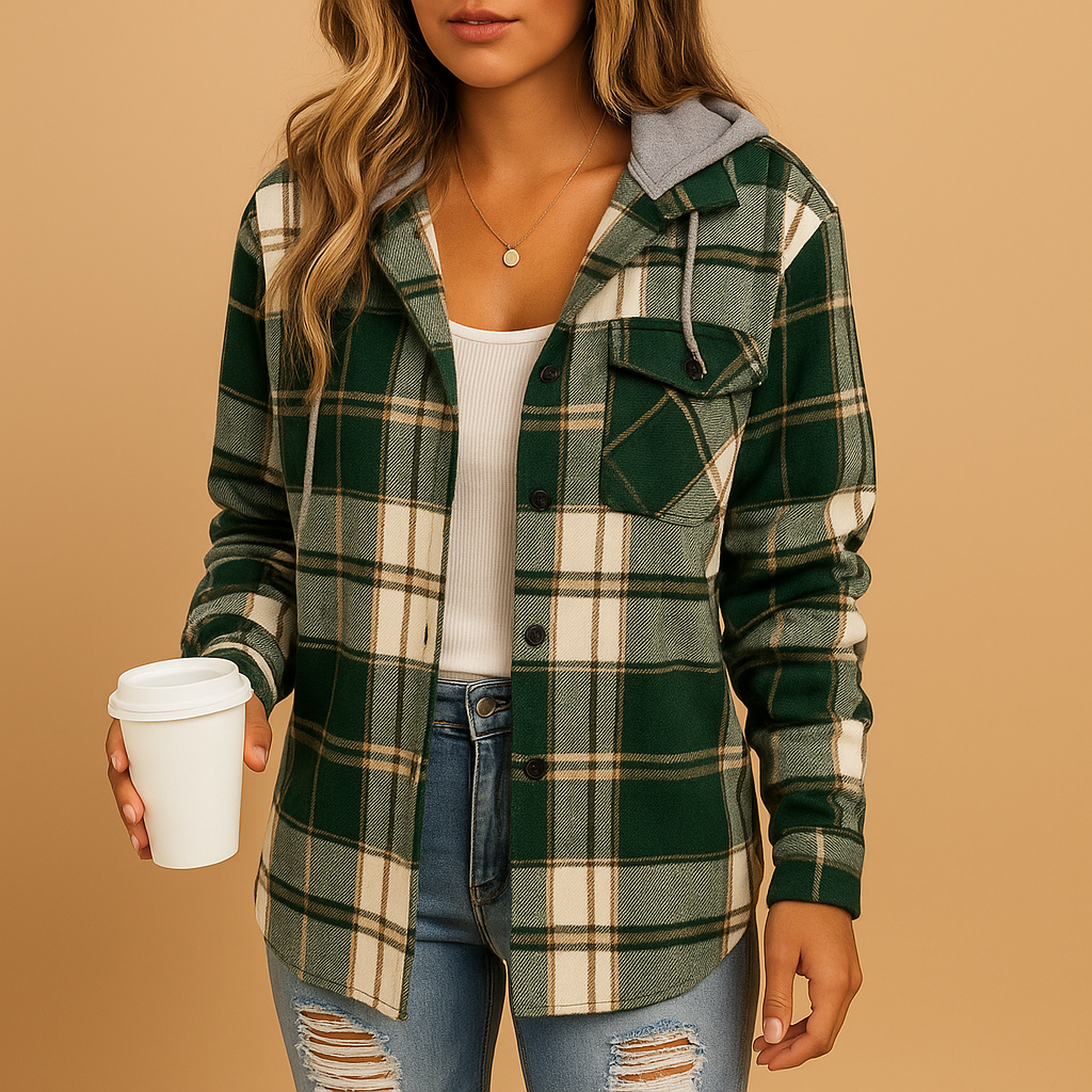 Plaid hooded coat for women | Grace