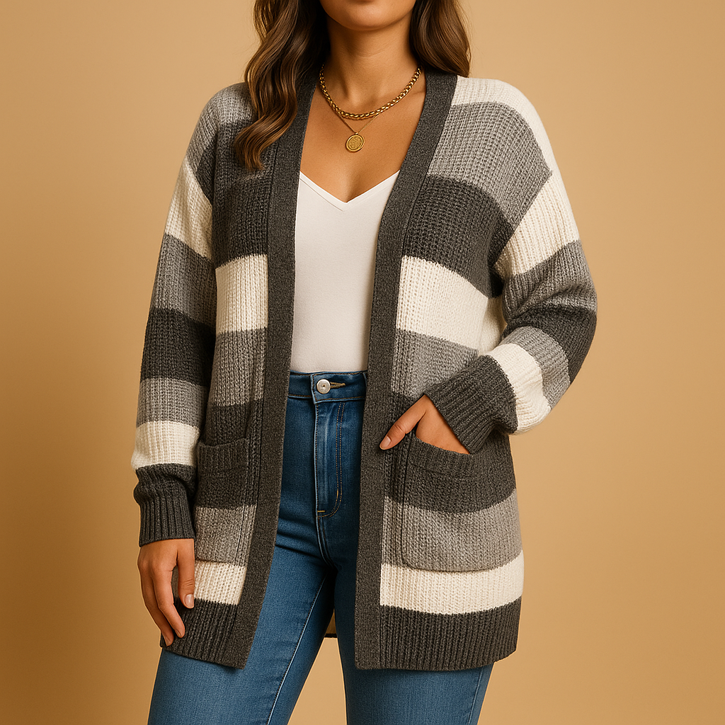 Plaid puff sleeve cardigan for women | Amara