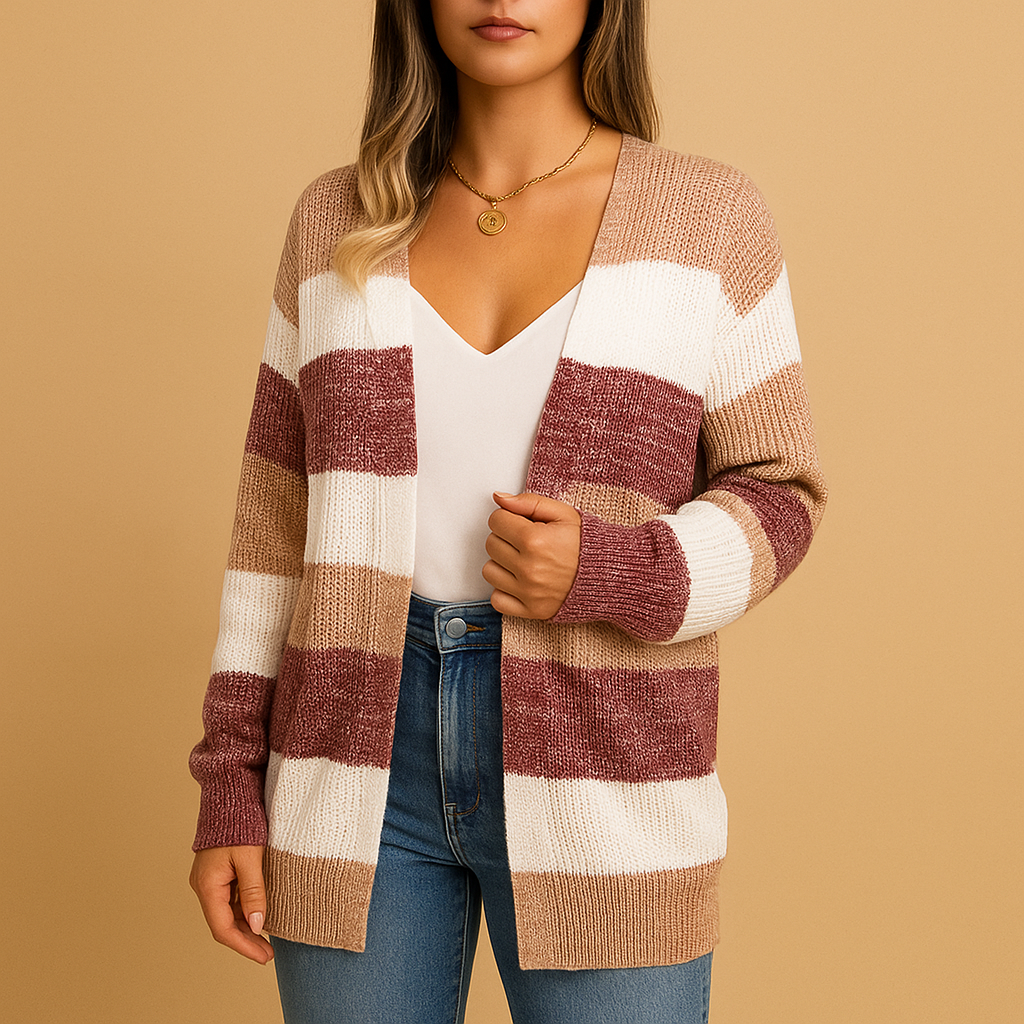 Plaid puff sleeve cardigan for women | Amara