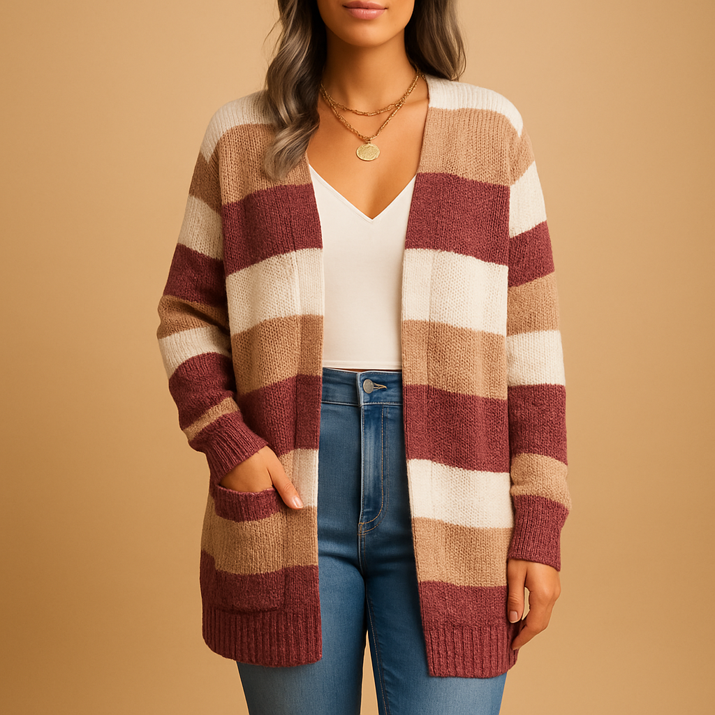 Plaid puff sleeve cardigan for women | Amara