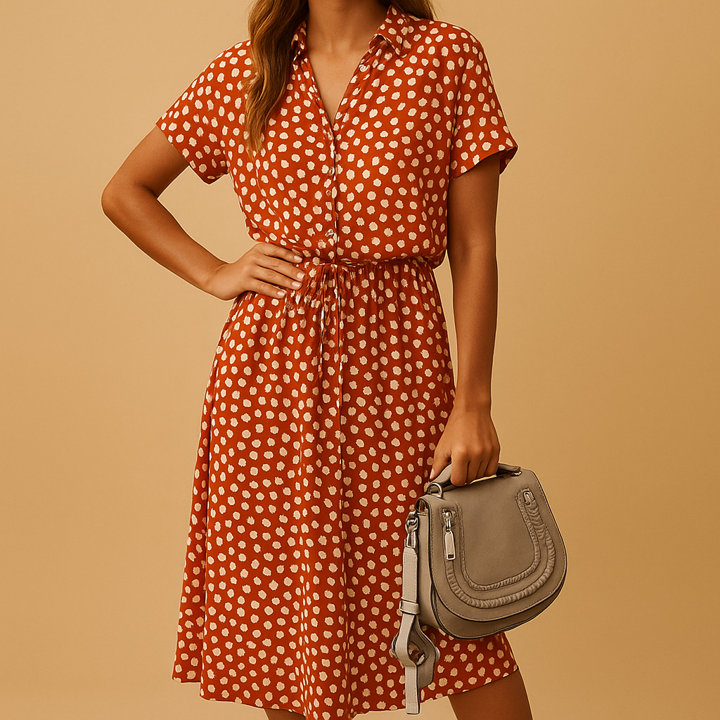 Polka dot midi dress for women | Grace