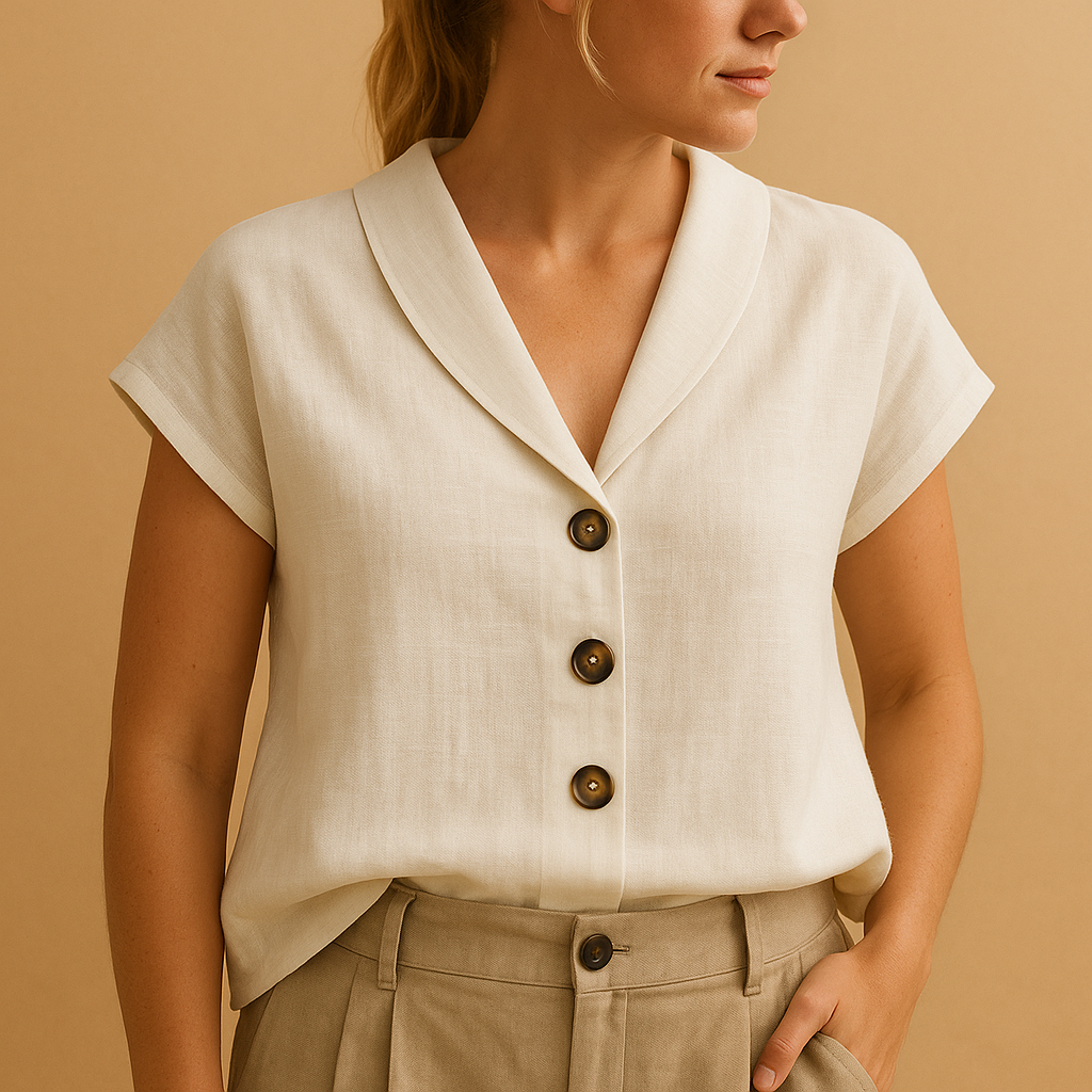Round neck summer blouse for women | Ella