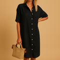 Shirt dress with short sleeves for women | Clara