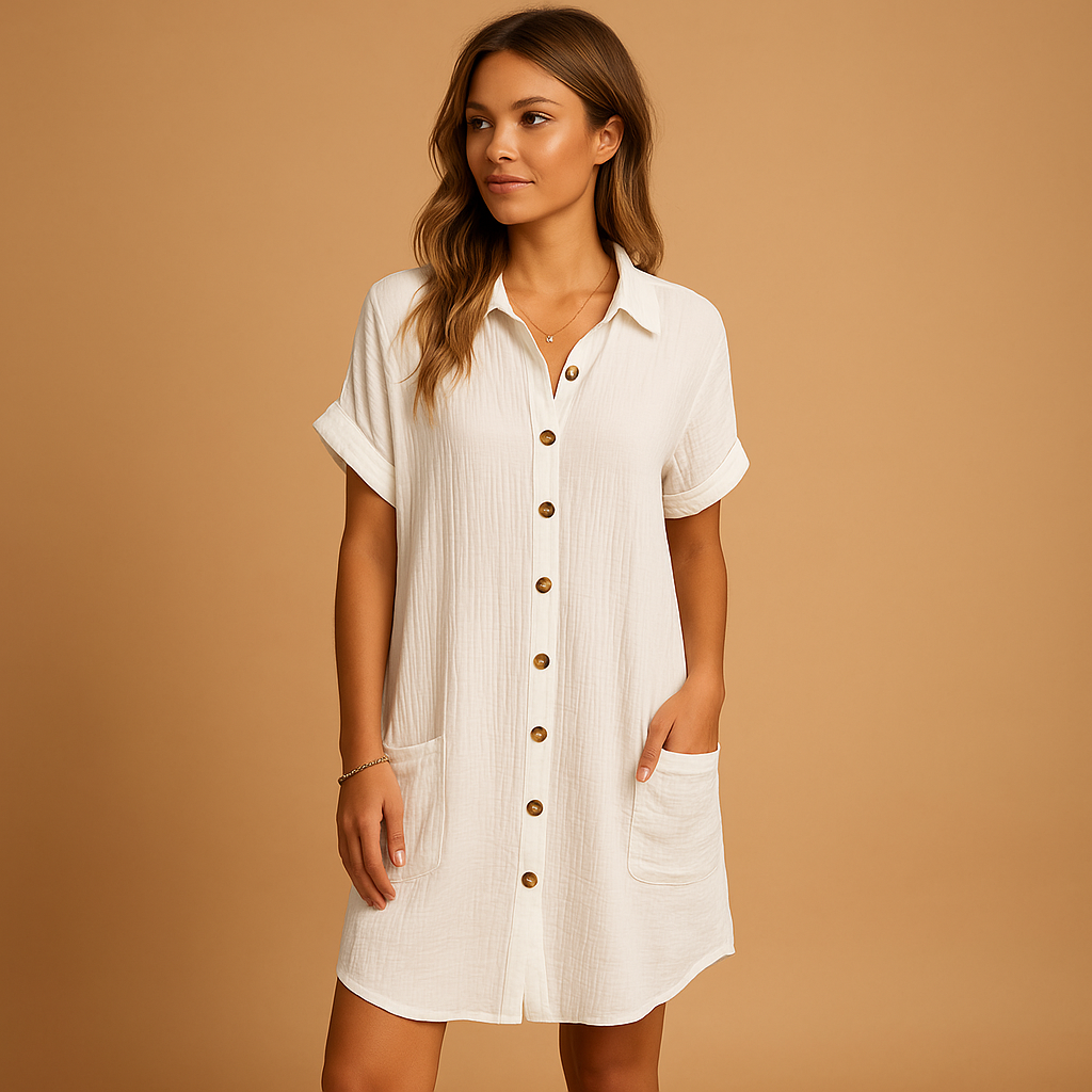 Shirt-style midi dress for women | Hazel