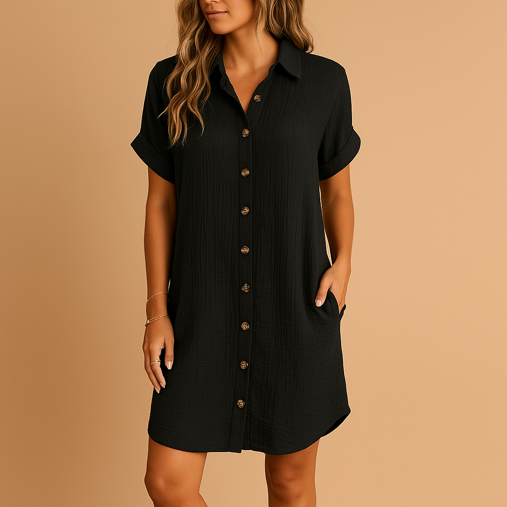 Shirt-style midi dress for women | Hazel