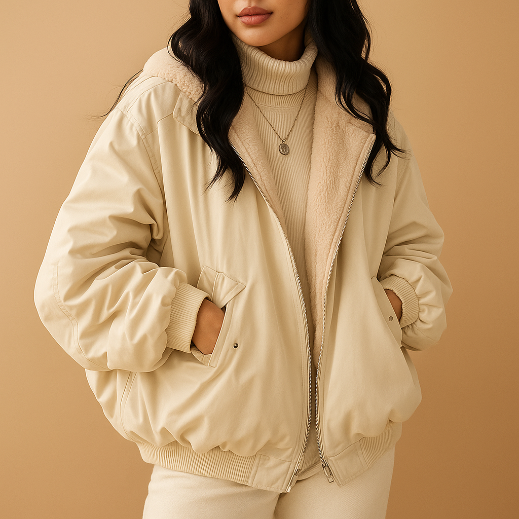 Short winter coat with hood for women | Lydia