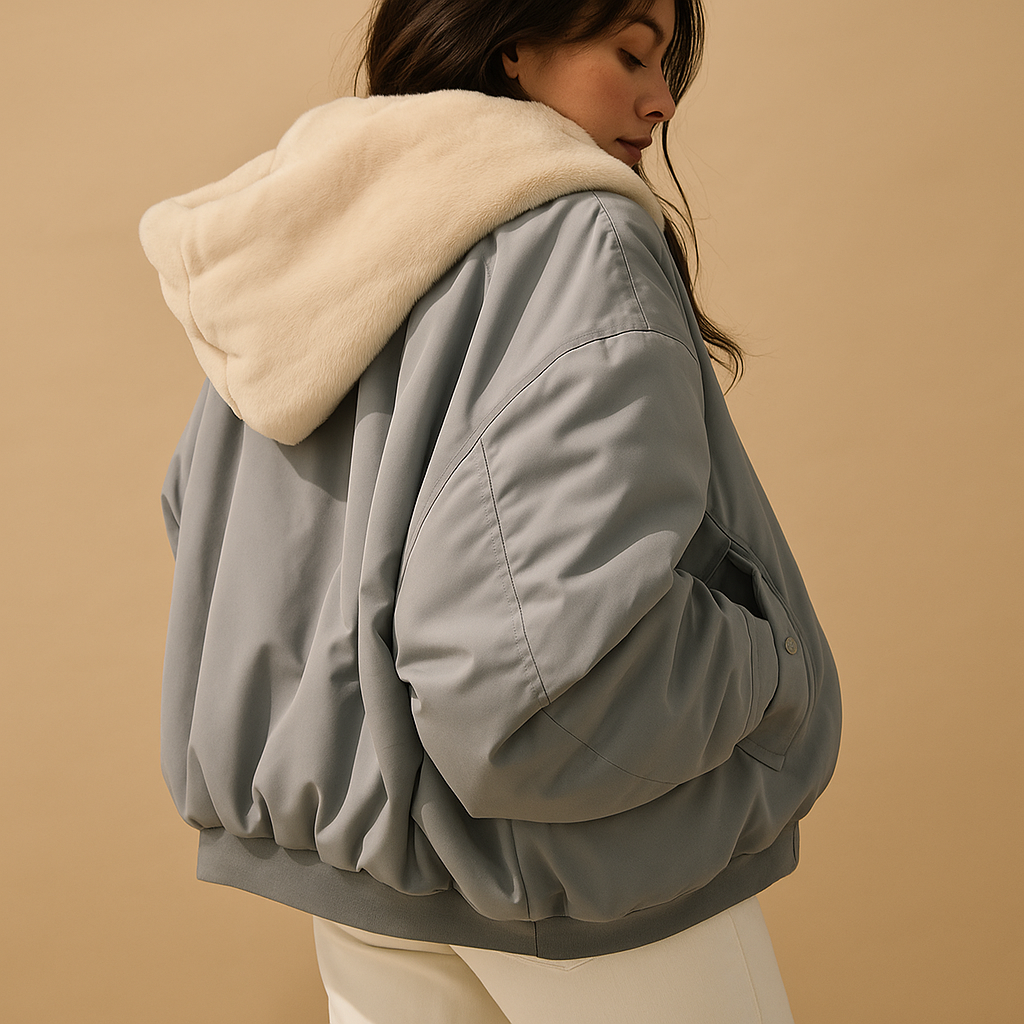 Short winter coat with hood for women | Lydia