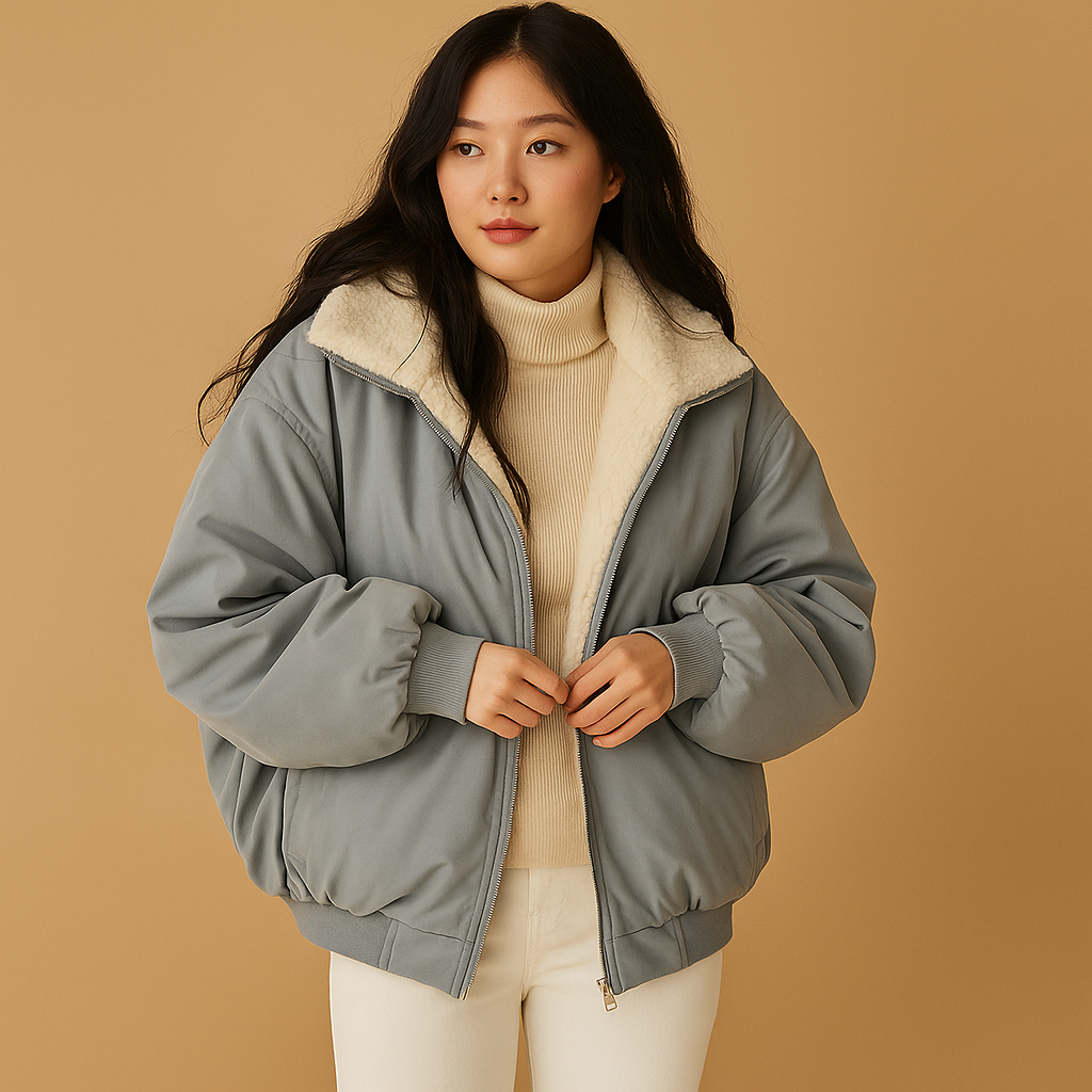 Short winter coat with hood for women | Lydia