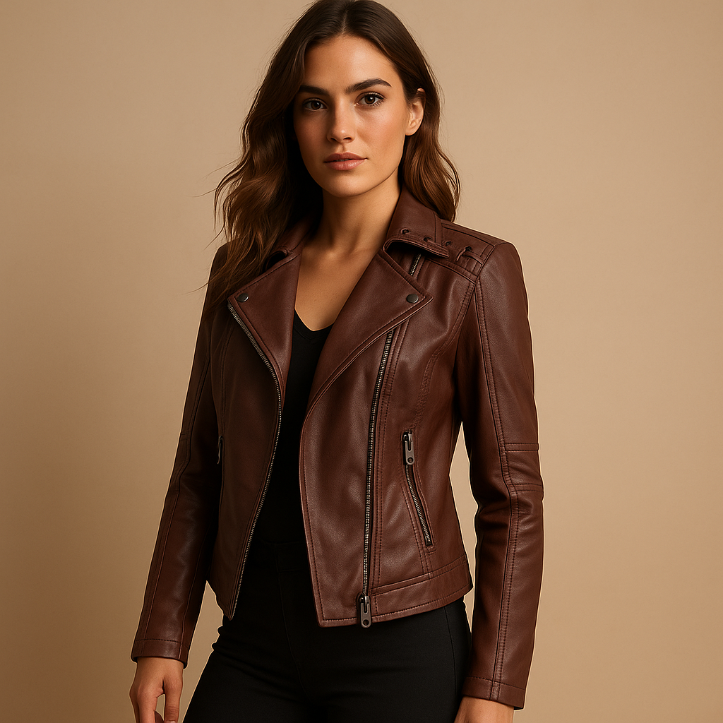 Stand-collar fitted jacket for women | Maya