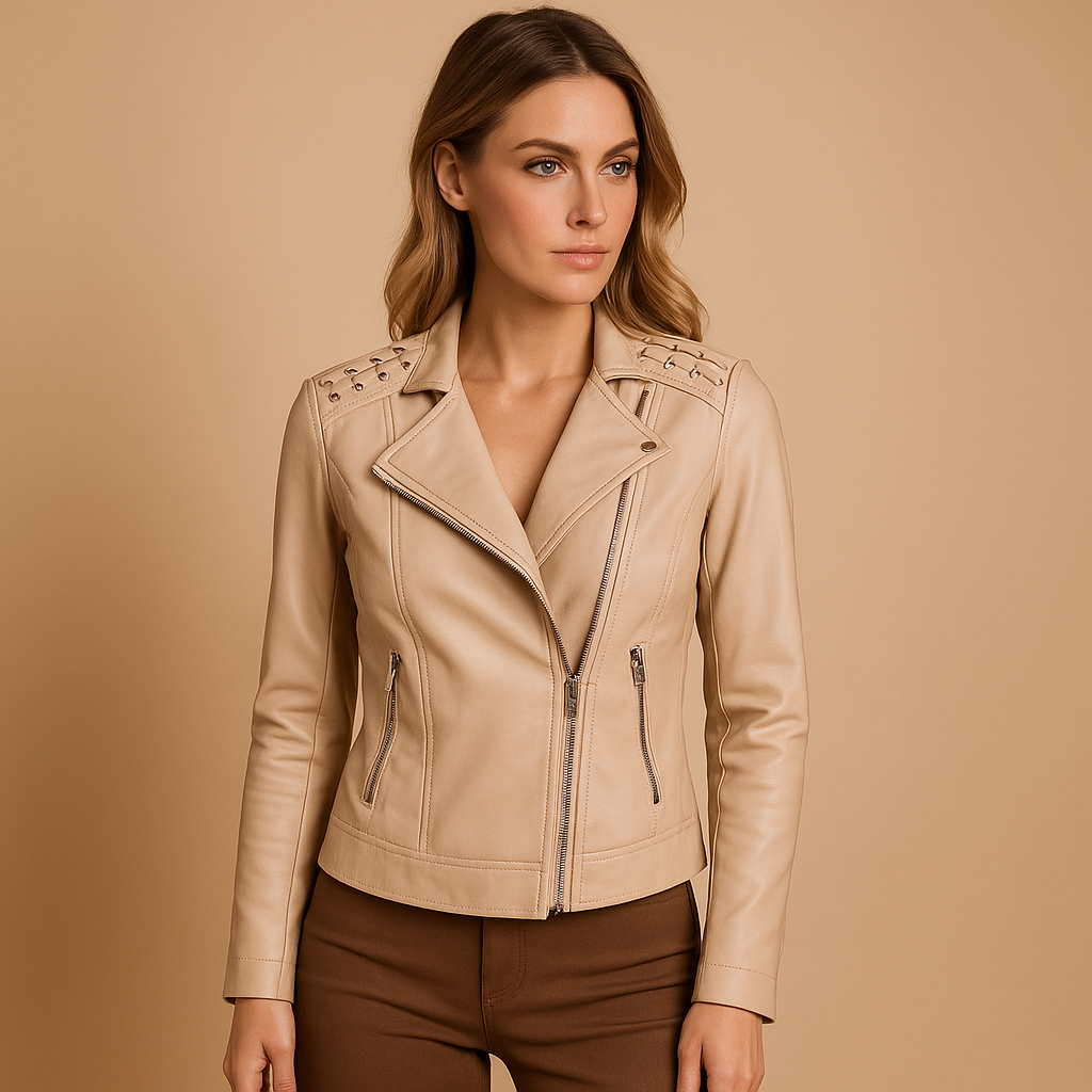 Stand-collar fitted jacket for women | Maya