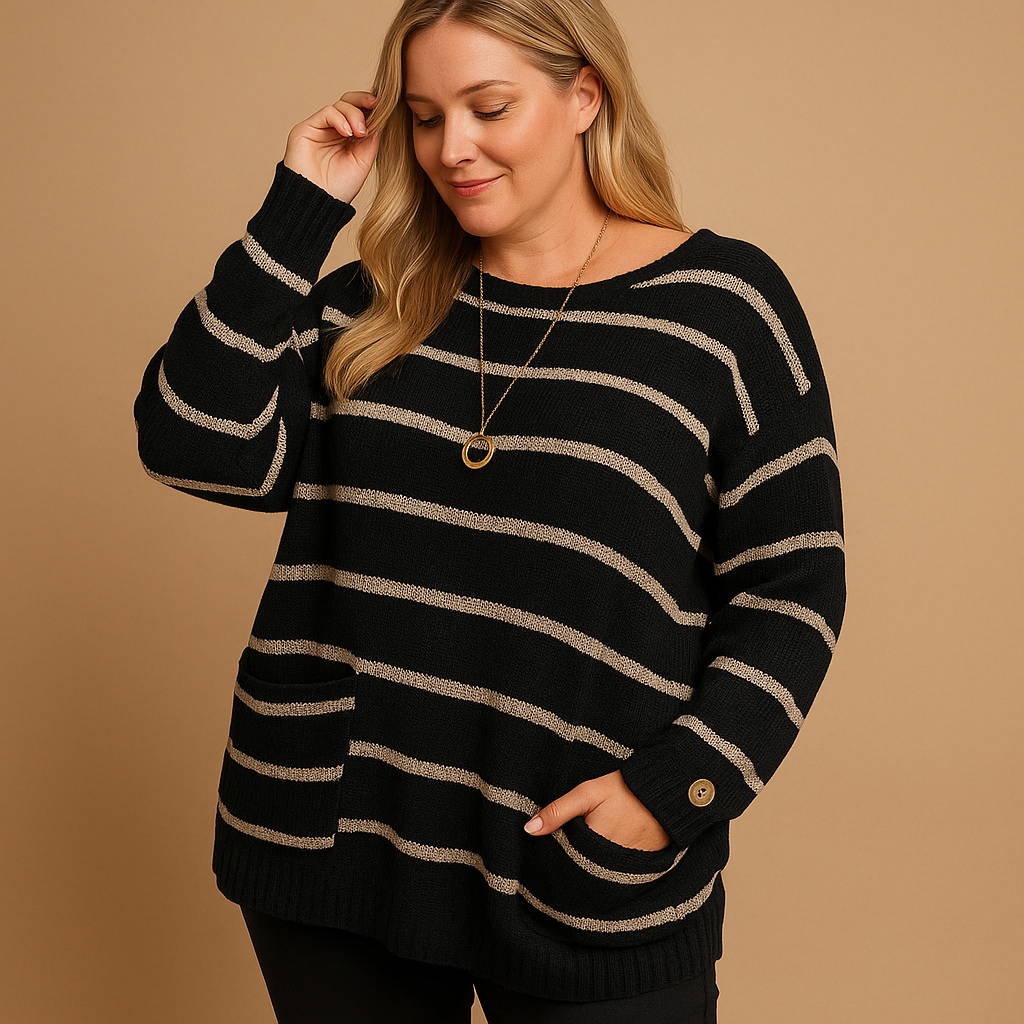 Striped knit sweater for women | Vivian