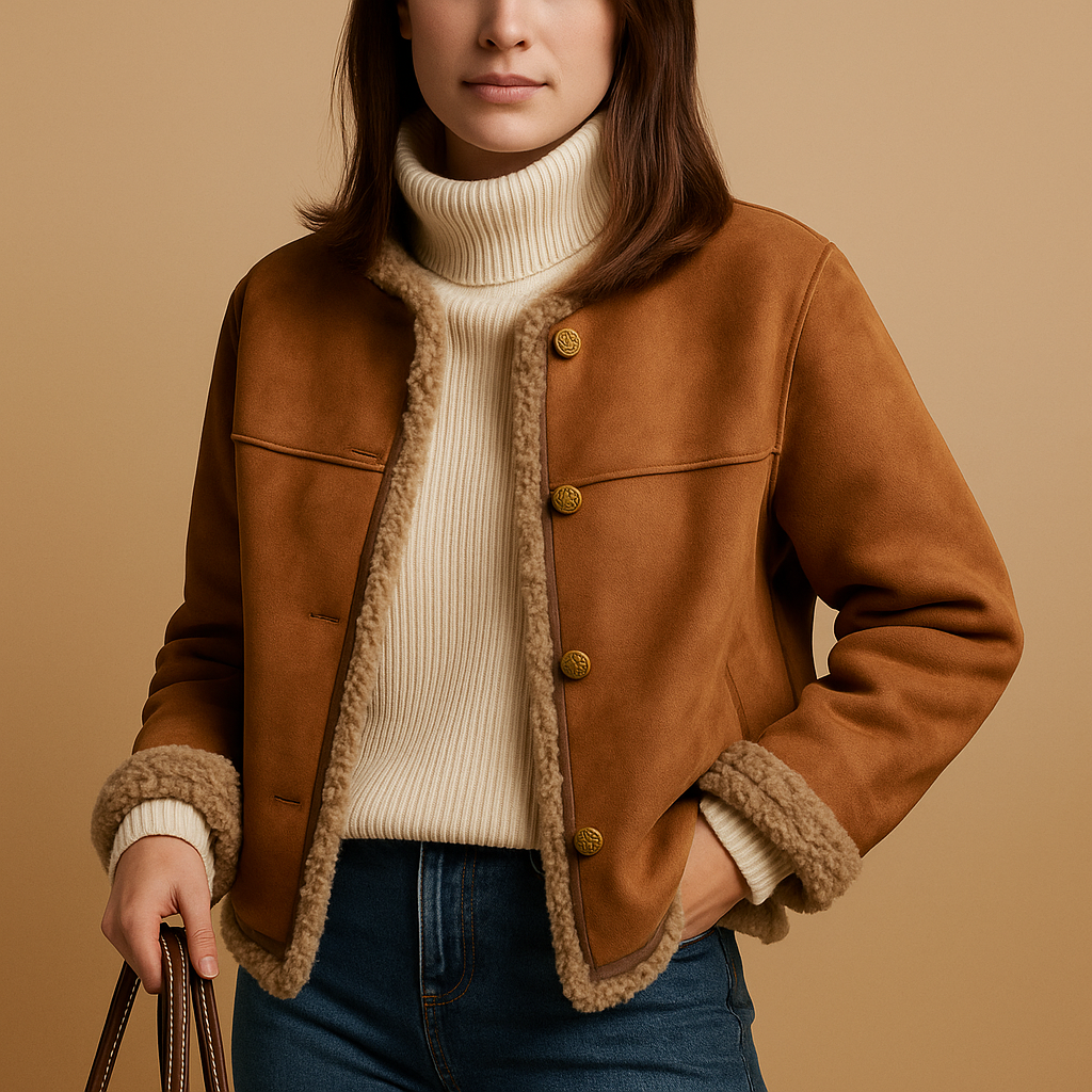 Suede fleece lined jacket for women | Florence